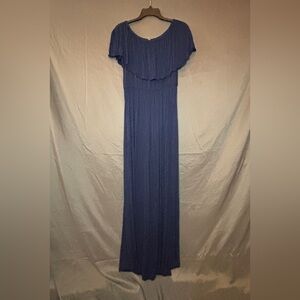 Magic Fit Blue Off-Shoulder Gown for Wedding Guests